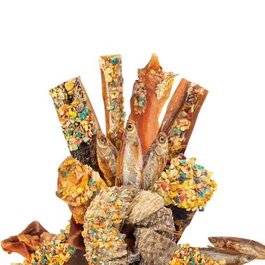 Candy Crush Hundesnack – bunter Mix aus luftgetrocknetem Fleisch und Fisch mit Superfoods