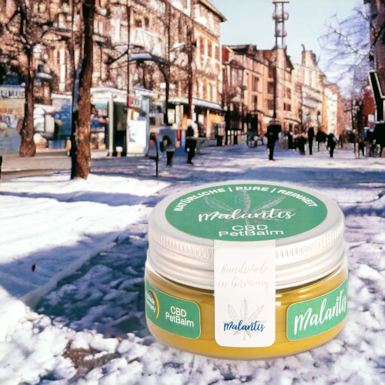 Natürlicher CBD-Pfotenbalsam für Hunde – pflegende Winterpflege für empfindliche Pfoten, handgemacht in Deutschland